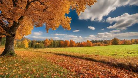 A plain in autumn, great quality, high resolution, variety of details, high definition