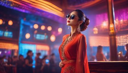 A beautiful Oriental Woman, in a Dancing in Discotheque, with clothes Elegant, high resolution, 8k, variety of details, High definition, Random colour hair