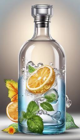 Beautiful glass flask, great quality, background detail, high resolution, 8K, variety of details, high definition