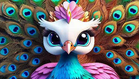 A cute hyper realistic peacock