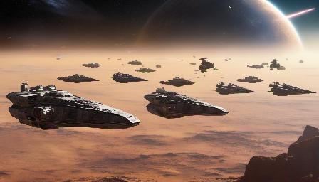 A war of spaces ships great quality, high resolution, 8K, variety of details, high definition