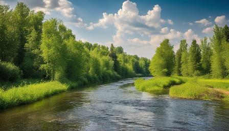 A river in summer, great quality, high resolution, variety of details, high definition