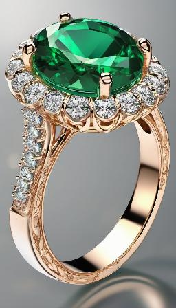 Beautiful emerald in rings, great quality, background detail, high resolution, 8K, variety of details, high definition