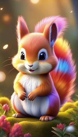 A cute hyper realistic squirrel
