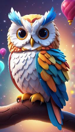 A cute hyper realistic owl