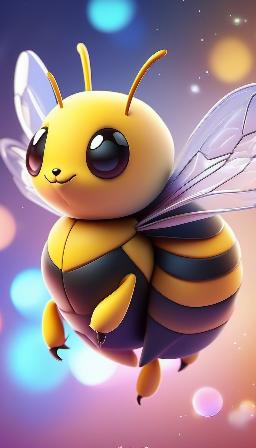 A cute hyper realistic bee